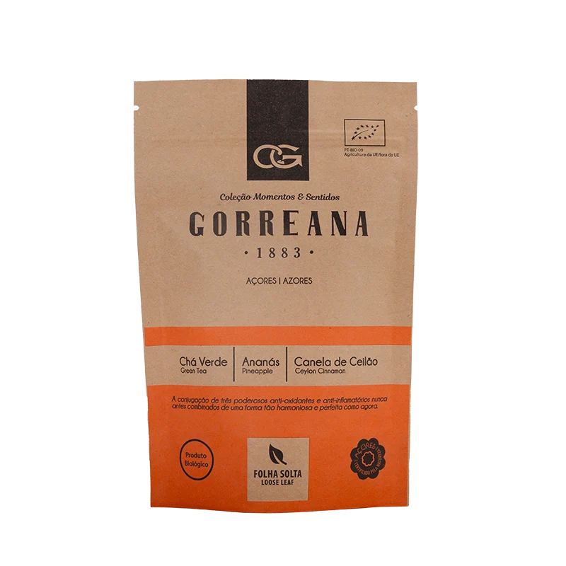 Gorreana Grüner Hysson Tee mit Ananas und Ceylon-Zimt (80g) lose