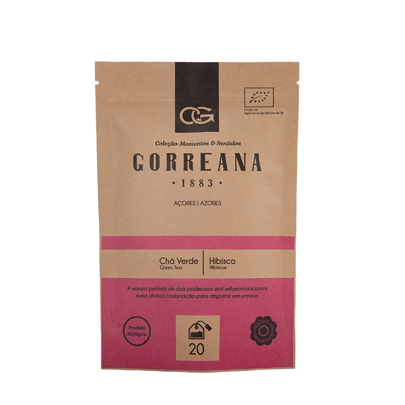 Gorreana Grüner Hysson Tee mit Hibiskus (40g - 20 Teebeutel)