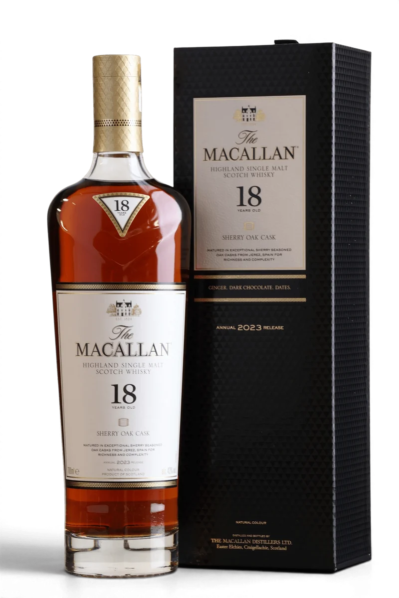 Macallan 18 Year Old Sherry Oak 2023 Release Single Malt Scotch Whisky | 70cl, 43% ABV