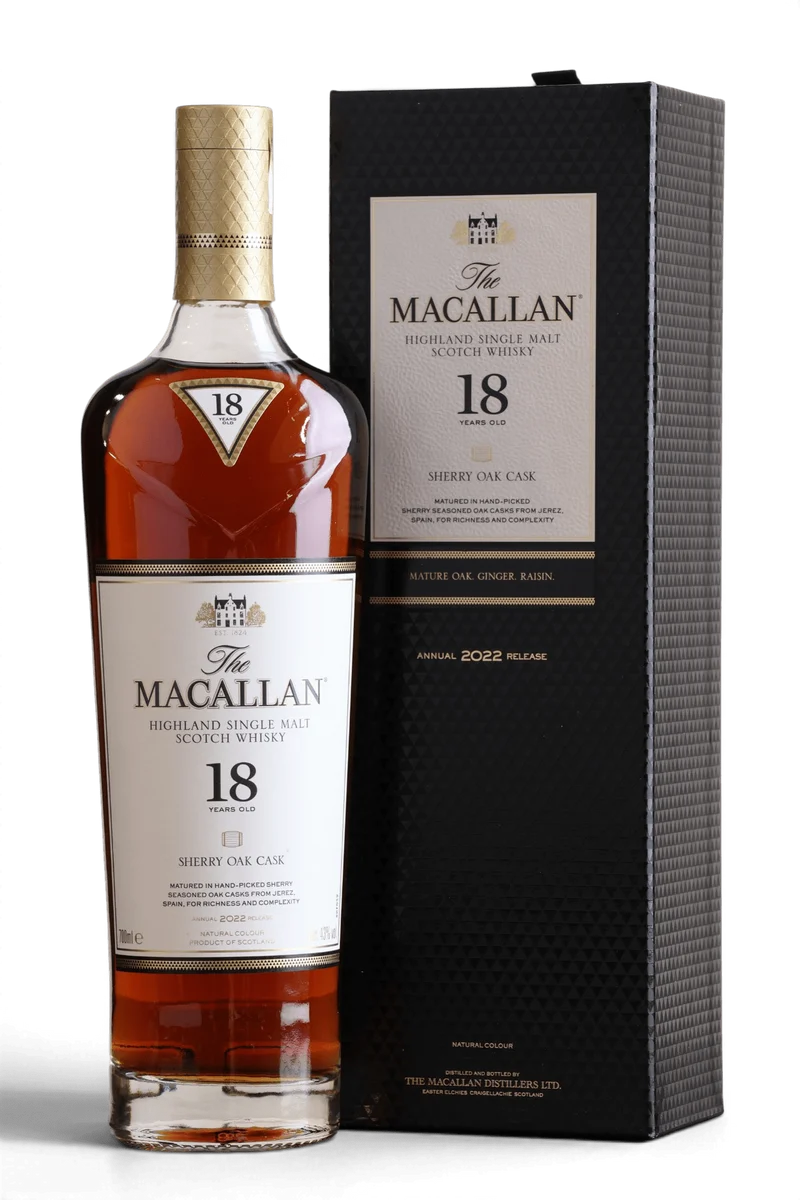 Macallan 18 Year Old Sherry Oak 2022 Release Single Malt Scotch Whisky | 70cl, 43% ABV