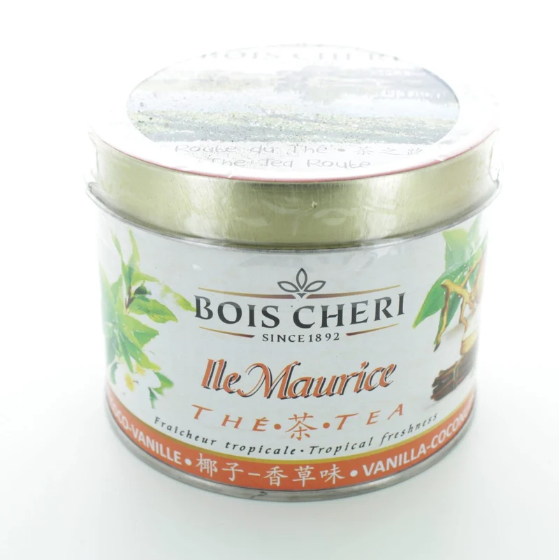 Bois Cheri Schwarztee Coconut Vanilla (125g - loser Schwarztee) in nostalgischer Sammeldose