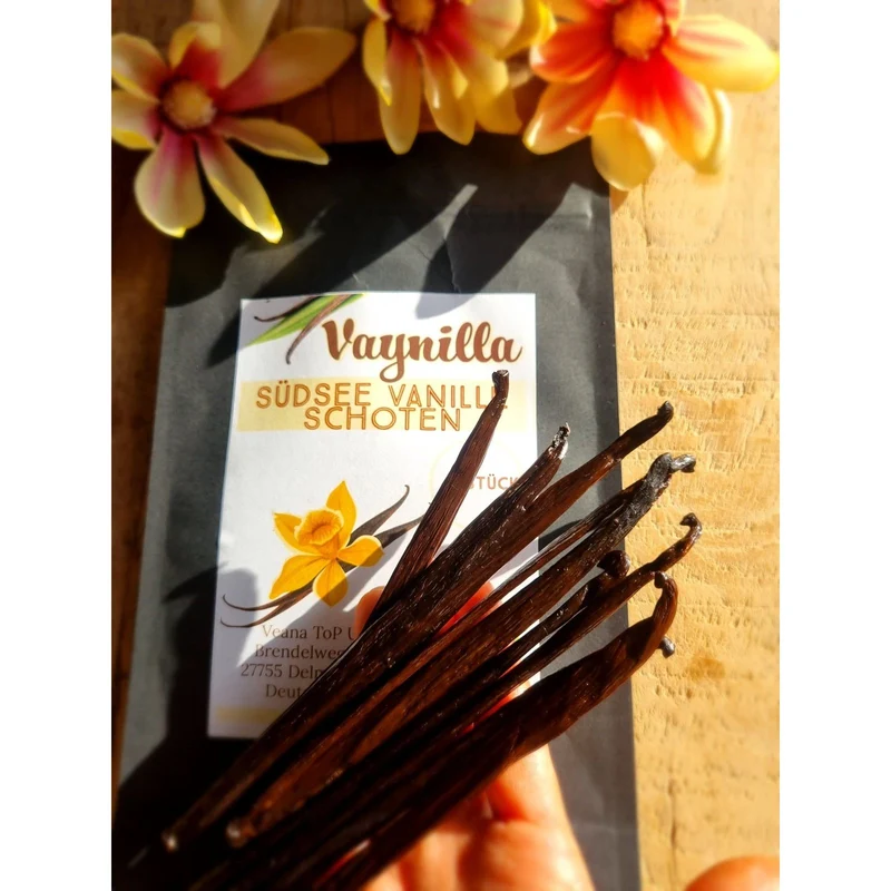 Südsee Tahiti Vanilleschoten - Vanilla Tahitensis (10-12cm) - Top Gourmet Qualität (5-100 Stück)