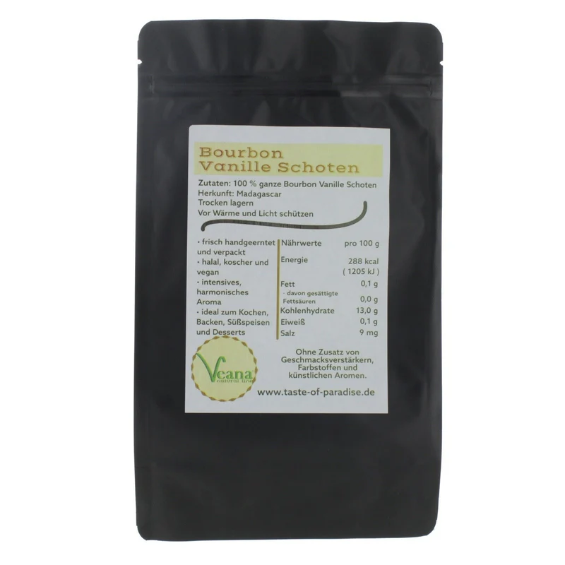 Bourbon Vanilleschoten (75 Stk. - 18-20cm) 100% Madagaskar + gratis Vanillemesser