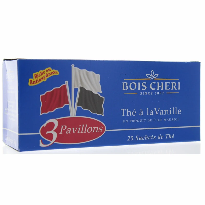 Bois Cheri Schwarztee mit Vanillegeschmack - Trois Pavillons (50g - 25 Beutel)
