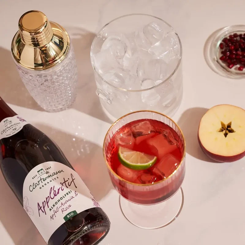 Clostermann - Appléritif Apfel-Aronia & Rose feinherb - alkoholfreie Alternative zu Sekt
