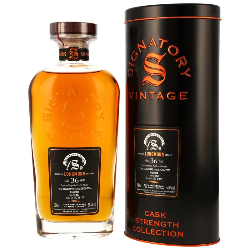 Longmorn 36 Jahre 1990/2026 - Signatory Vintage - Hogshead - #8621 51,4% 0,7l