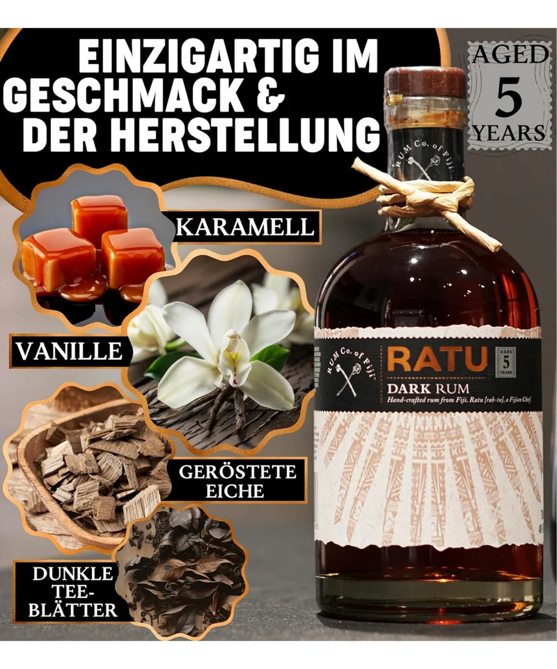 RATU Fijian Premium Dark Rum 5 Jahre