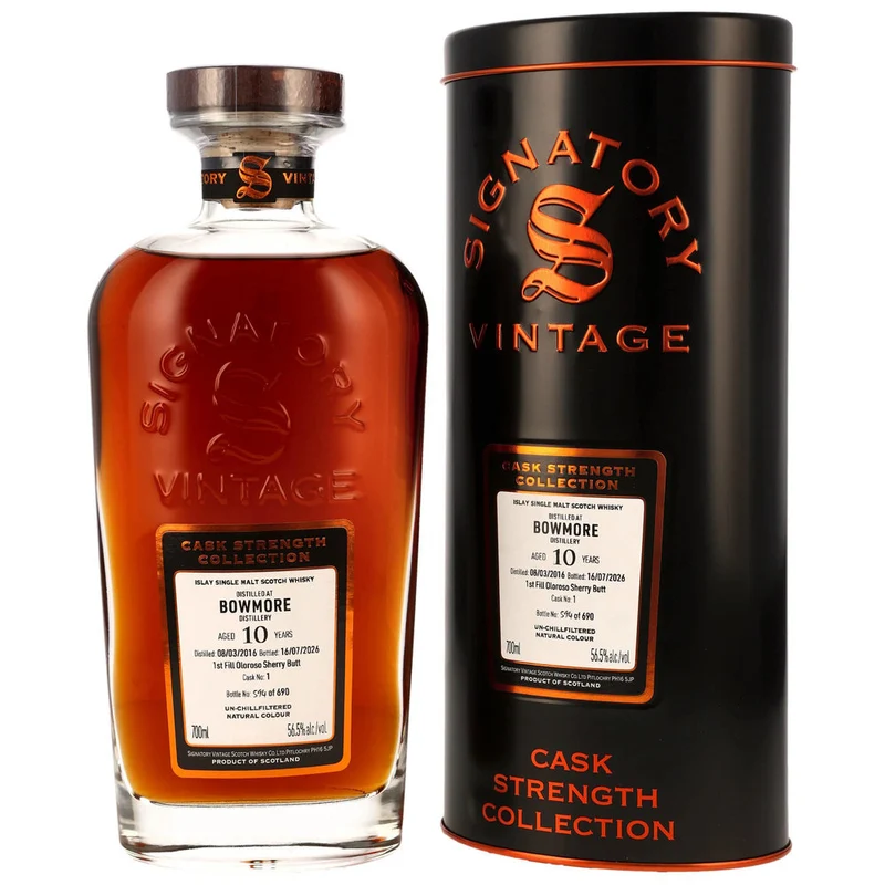 Bowmore 10 Jahre 2016/2026 - Signatory Vintage - 1st Fill Oloroso Sherry Butt - #1 56,5% 0,7l