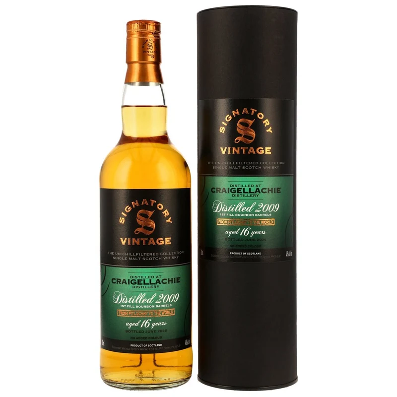 Craigellachie 16 Jahre 2009/2026 Un-Chillfiltered Collection - Signatory Vintage - 1st Fill Bourbon Barrels 46,0% 0,7l