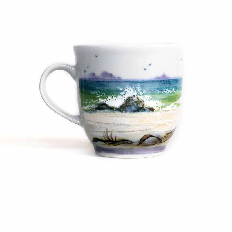 Highland Stoneware Keramik Becher Schottische Meereslandschaft