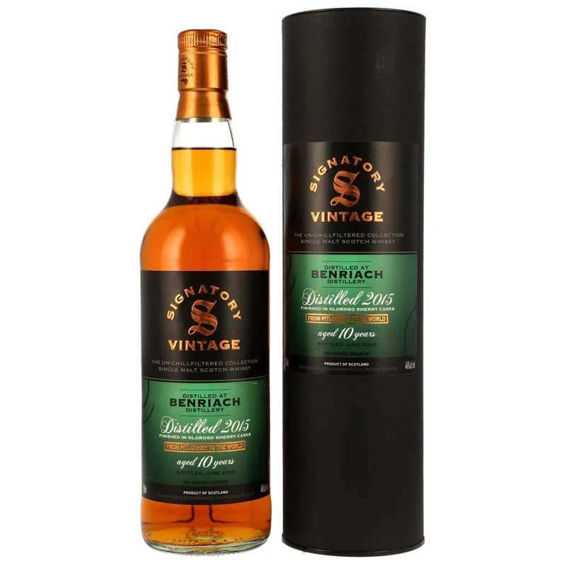 Benriach 10 Jahre 2015/2026 Un-Chillfiltered Collection - Signatory Vintage - Oloroso Sherry Casks 46,0% 0,7l