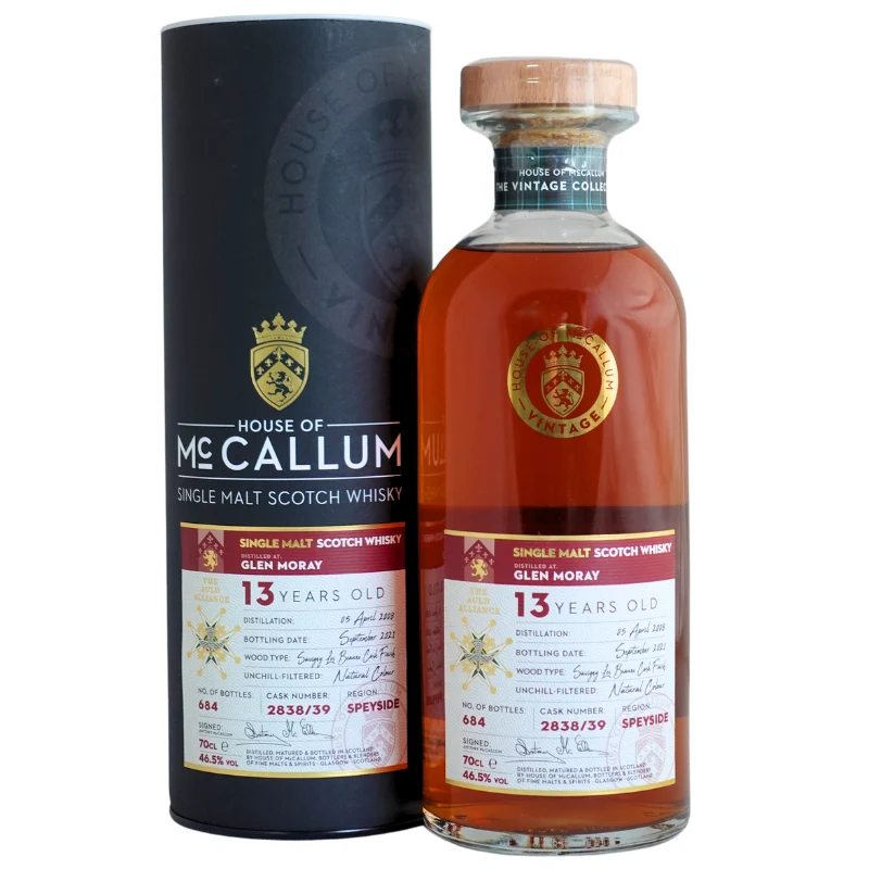 Whisky Single Malt Scotch Glen Moray 13 Jahre alt