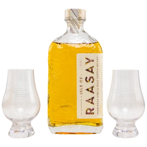 Isle of Raasay Single Malt | Geschenkset mit 2 Glencairn Gläsern