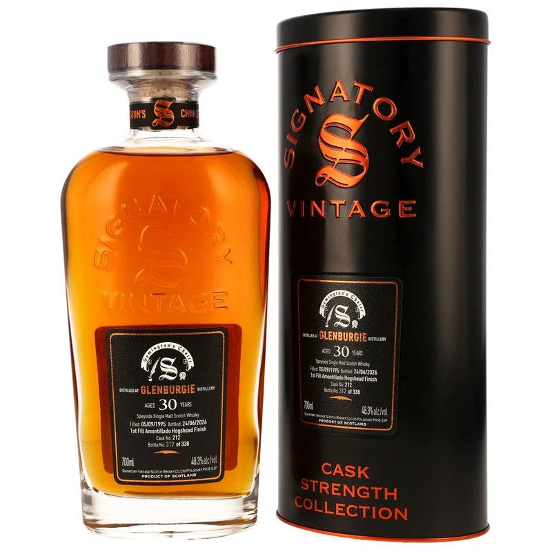 Glenburgie 30 Jahre 1995/2026 Cask Strength Collection - Sig Symingtons Choice - 1st Fill Amontillado Cask #212 48,3% 0,7l