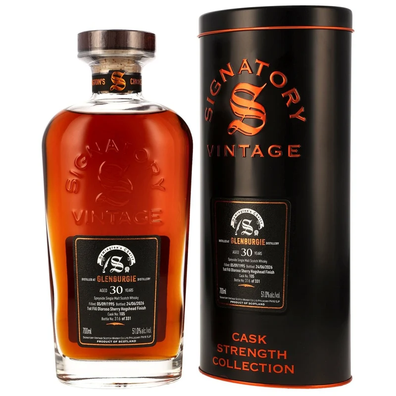Glenburgie 30 Jahre 1995/2026 Cask Strength Collection - Sig Symingtons Choice - 1st Fill Oloroso Sherry Cask #105 51,0% 0,7l