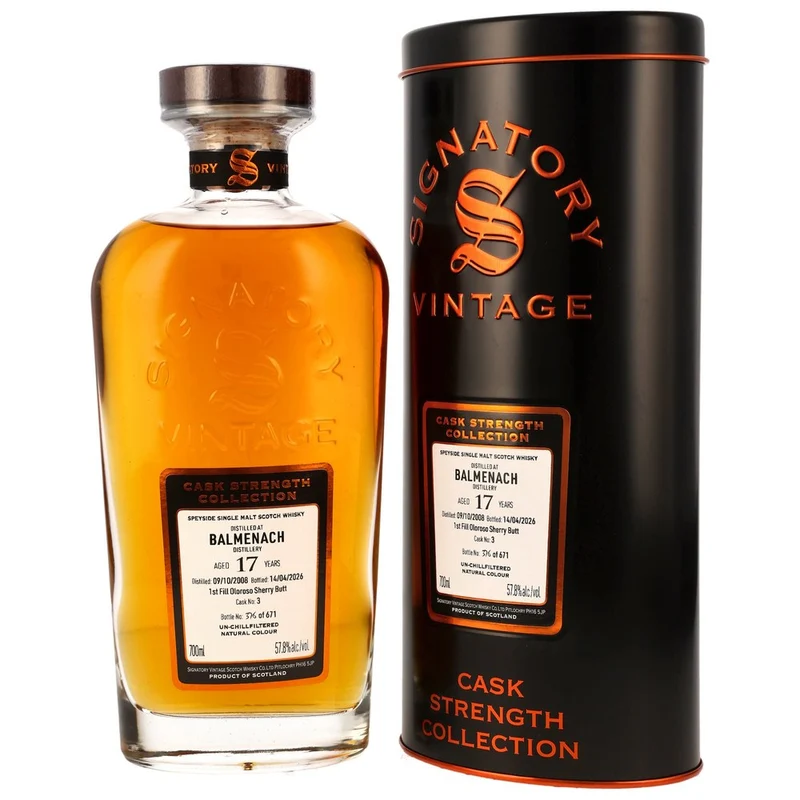 Balmenach 17 Jahre 2008/2026 1st Fill Oloroso Sherry Butt #3 - SV CS 57,8% 0,7l