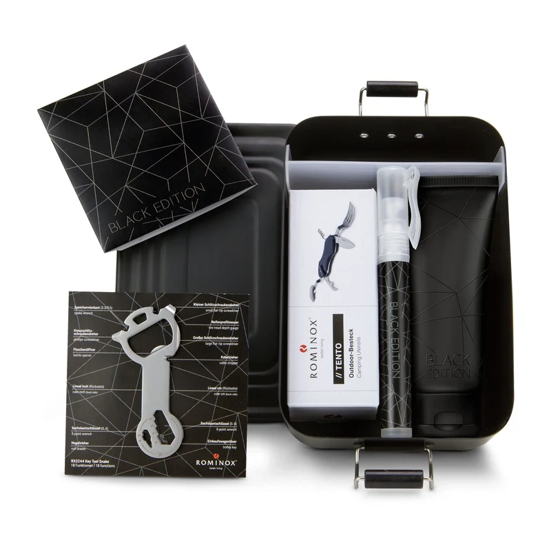 Lunchbox Black Edition – Getränke-Geschenkset