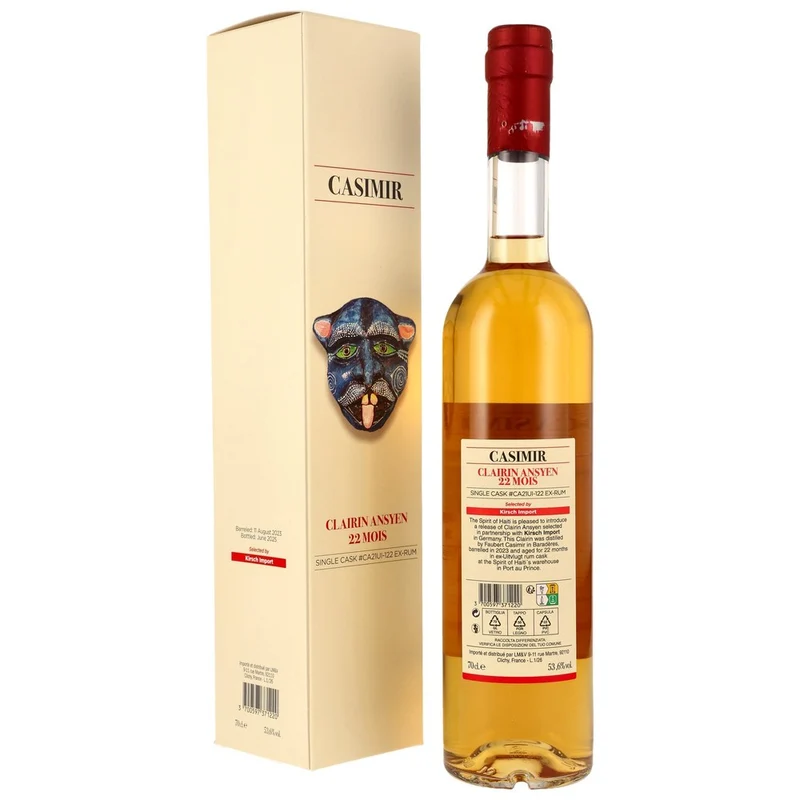 Clairin Ansyen Casimir 22 Monate Ex-Uitvlugt Rum Cask #CA21UI-122 53,6% 0,7l