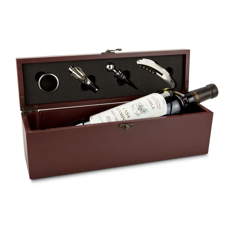 Weinaccessoire-Kiste – Getränke-Geschenkset