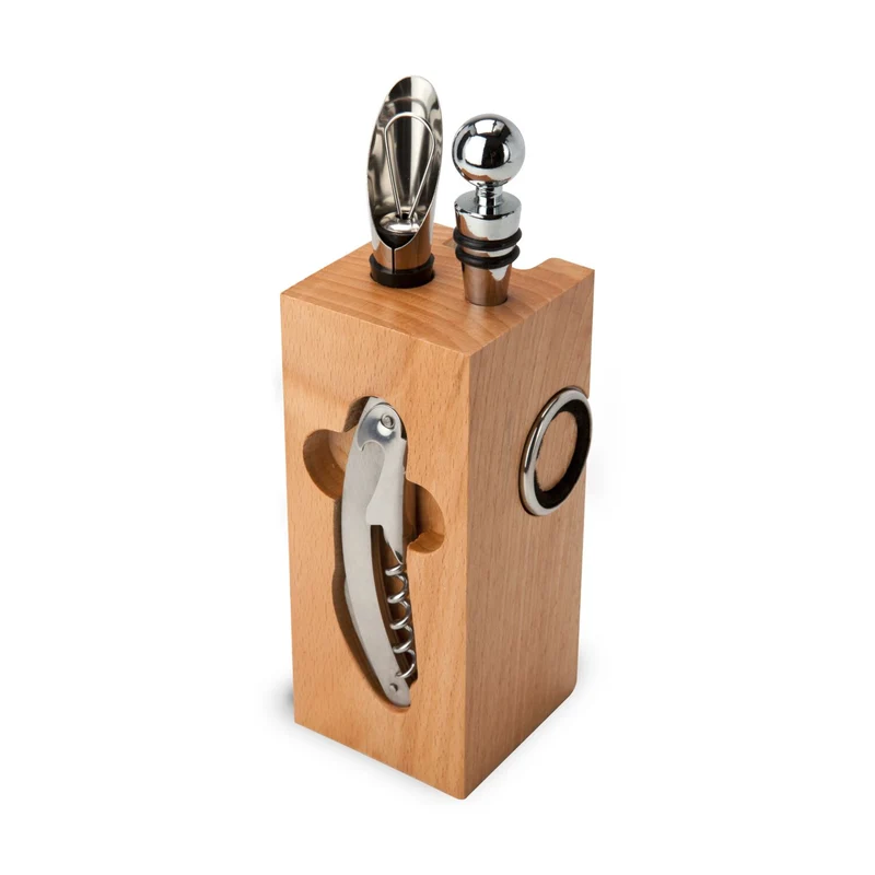 Buche-Block mit Wein – Getränke-Geschenkset