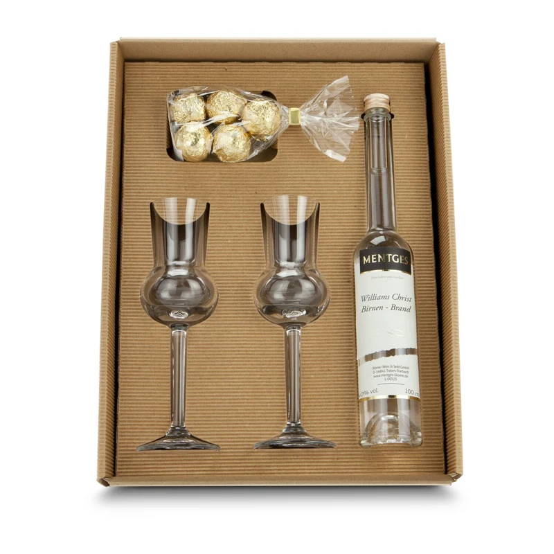 Williams-Variationen – Williamsbrand, 2 Gläser & Trüffel als Geschenkset
