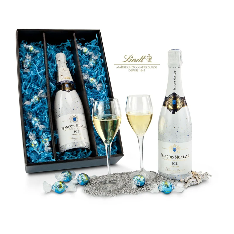 Francois Montand Ice – Sekt-Geschenkset mit Lindt-Kugeln