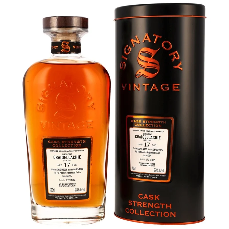 Craigellachie 2009/2026 - 17 Jahre. - 1st Fill Madeira Hogshead Finish #204 - Sig CS 55,4% 0,7l