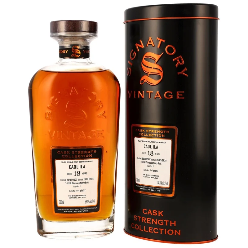 Caol Ila 2007/2026 - 18 Jahre. - 1st Fill Oloroso Sherry Butt #1- Sig CS 58,1% 0,7l
