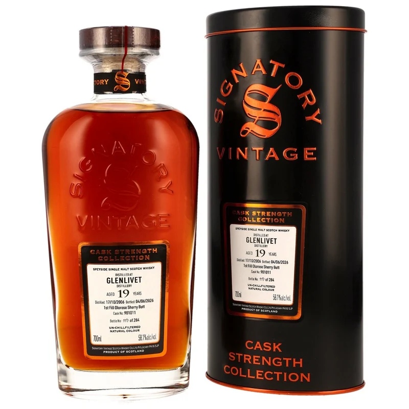 Glenlivet 2006/2026 - 19 Jahre. - 1st Fill Oloroso Sherry Butt #901011 - Sig CS 58,1% 0,7l