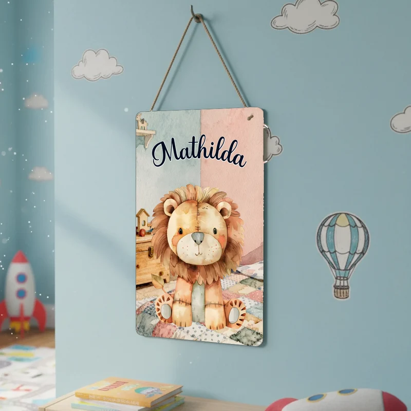 Blechschild für das Kinderzimmer mit deinem Wunschnamen bedruckt