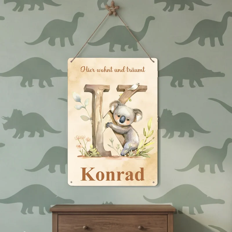 Blechschild für dein Kinderzimmer mit Name bedruckt