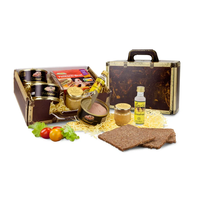 Gefüllter Reisekoffer – Feinkost-Geschenkset