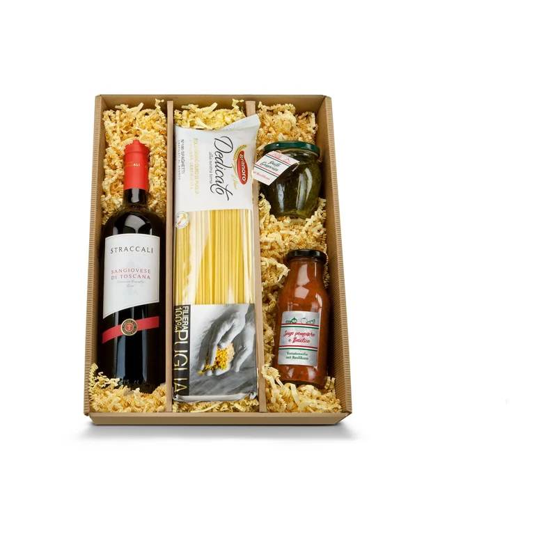 Pasta basta – italienisches Geschenkset mit Wein, Pasta & Pesto