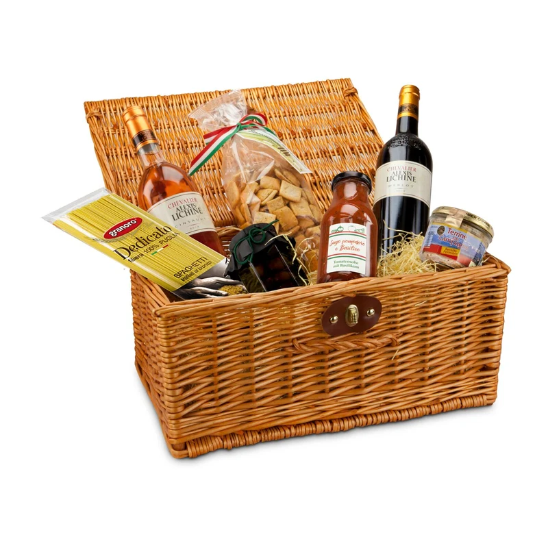 Mediterrane Vielfalt – Geschenkkorb mit 7 italienischen Spezialitäten