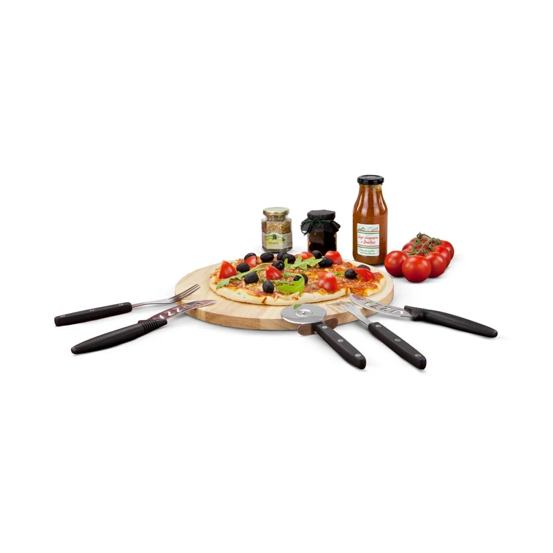 Pizza Italia – Geschenkset mit Pizzabrett, Schneider & Zutaten