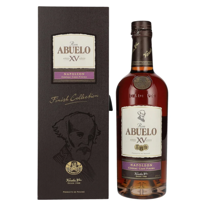 Ron Abuelo Añejo XV Años NAPOLEON Cognac Cask Finish 40% Vol. 0,7l in Geschenkbox