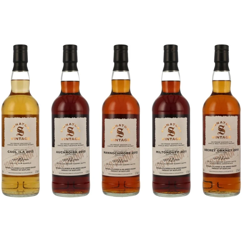 Signatory Vintage 100 Proof Edition Sampleset #11-15 57,1% 5x4cl