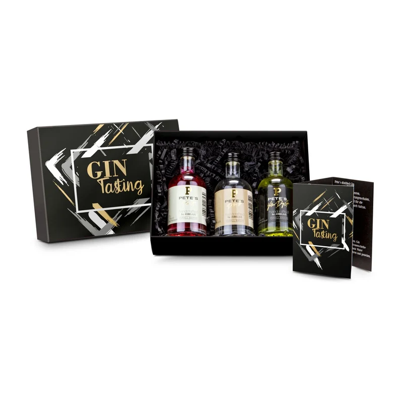 Gin-Tasting, 3 exklusive Gin-Sorten – Getränke-Geschenkset