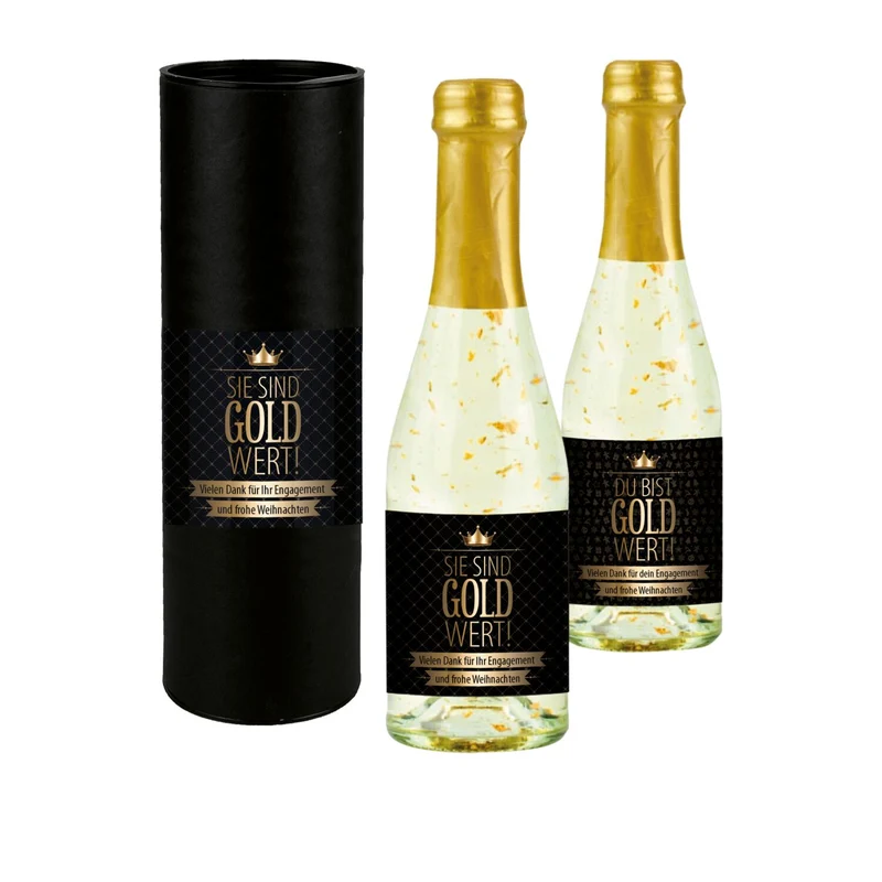 Du bist Gold wert - Frohe Weihnachten – Getränke-Geschenkset