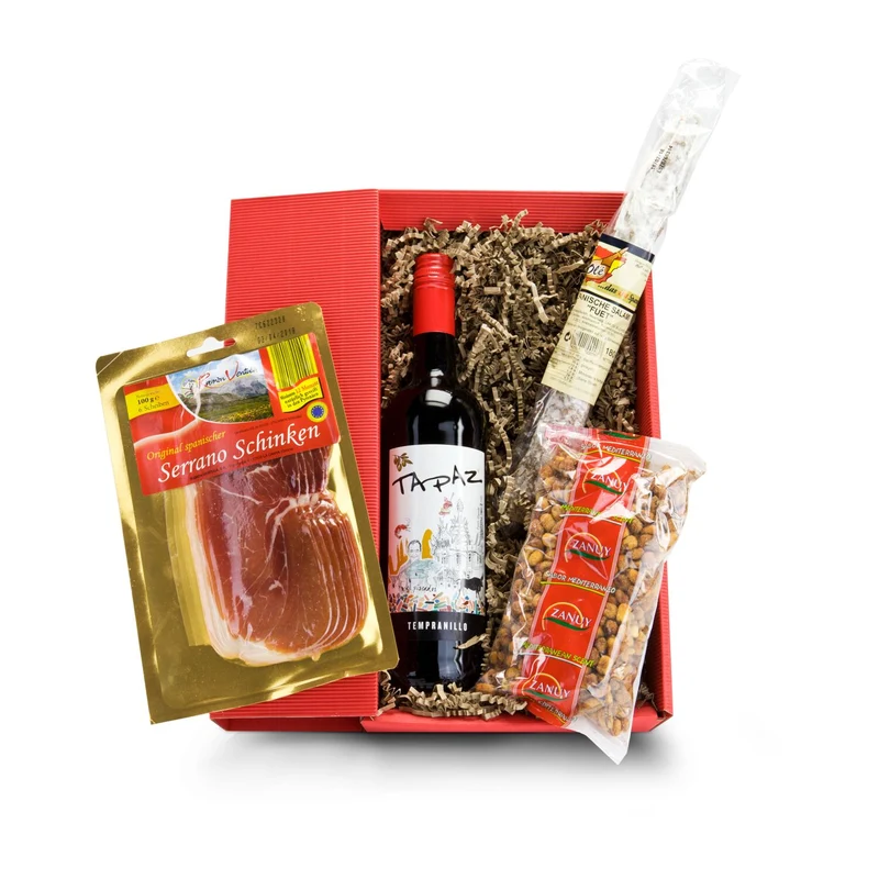 Tapas Serrano – spanisches Geschenkset mit Wein & Tapas