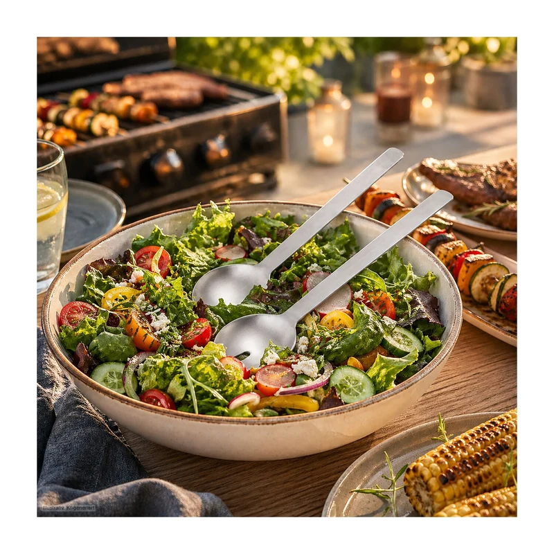 Salat-Duett – Geschenkset mit Salatbesteck, Öl & Balsamico