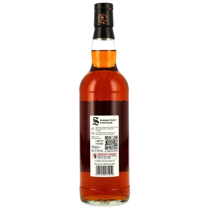 Ben Nevis 10 Jahre 2015/2026 Oloroso Sherry Butts Finish - Signatory 100 PROOF Edition #80 57,1% 0,7l
