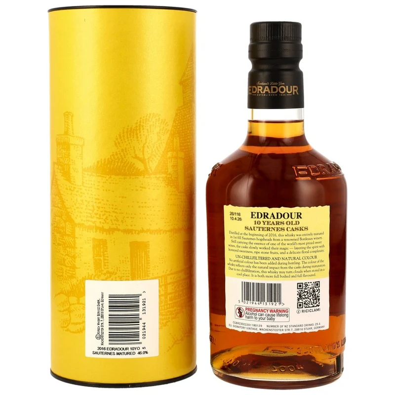 Edradour 10 Jahre 2016/2026 1st Fill Sauternes Casks - Small Batch 46,0% 0,7l
