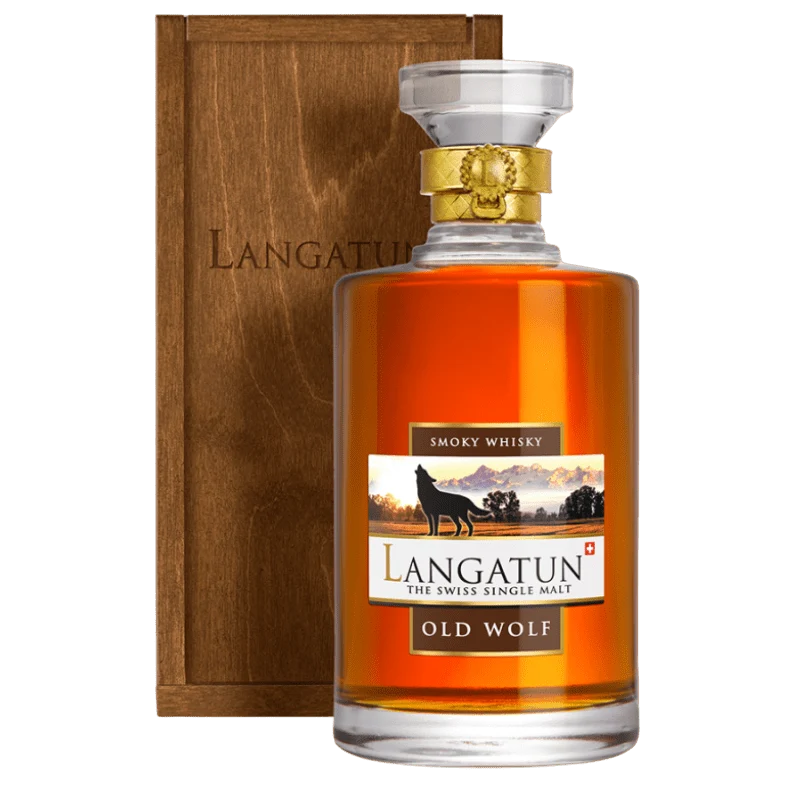 Whisky Old Wolf Smoky mit Holzbox