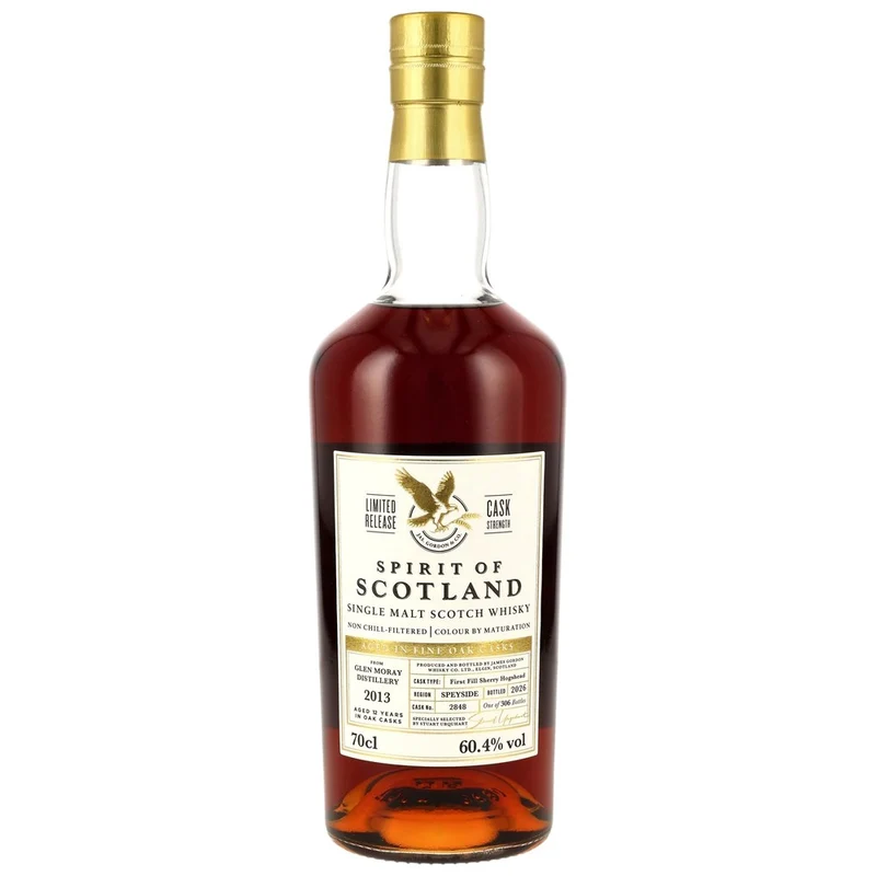 Glen Moray 12 Jahre 2013/2026 - 1st Fill Sherry Hogshead #2848 G&M Spirit of Scotland 60,4% 0,7l