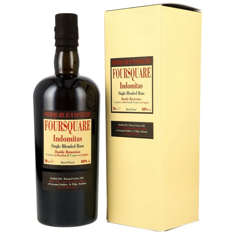 Foursquare Indomitas 15 Jahre 2010/2025 Bourbon & Cognac Casks 62,0% 0,7l