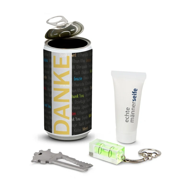 Männer-Geheimnis 'Danke' – Geschenkdose mit Multitool