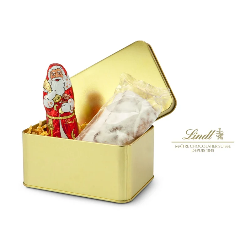Weihnachts-Duo – Geschenkdose mit Weihnachtsmann & Ministollen