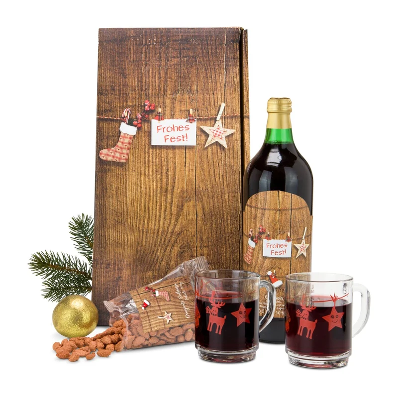 Weihnachtsmarkt – Glühwein-Geschenkset mit 2 Tassen