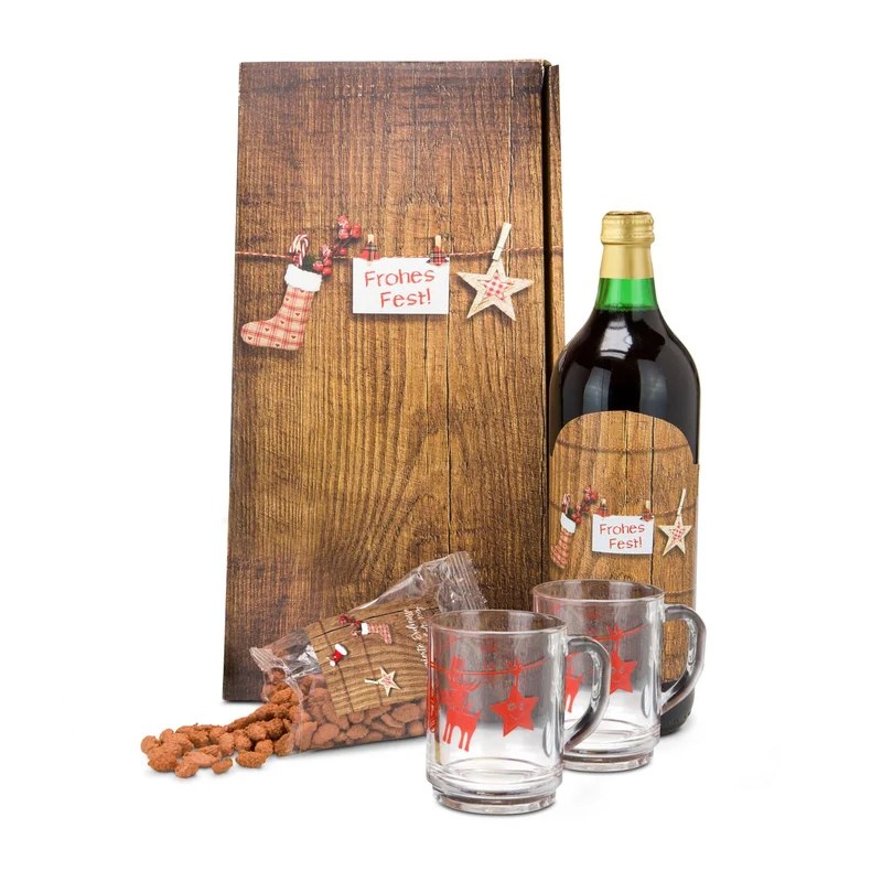 Weihnachtsmarkt – Glühwein-Geschenkset mit 2 Tassen